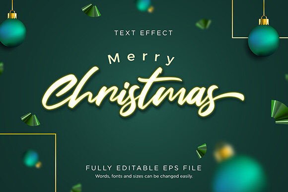 Download Green Merry Christmas Text Effect Font - Text effect font Collection