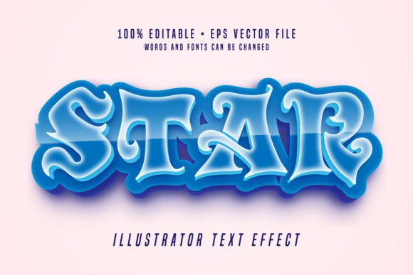 Download Star 3D Illustrator Text Effect Font - Text effect font Collection