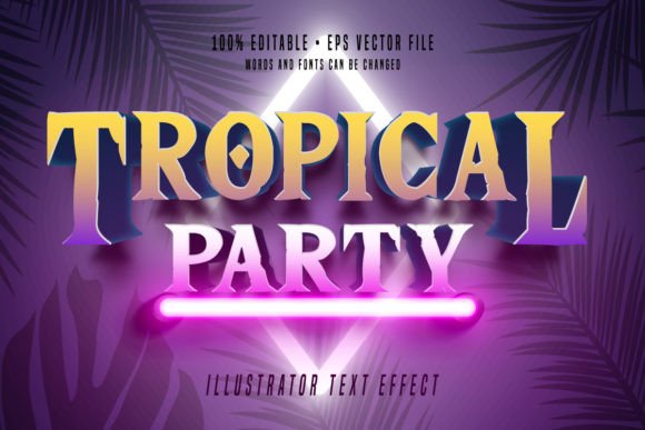 Download Tropical 3D Illustrator Text Effect Font - Text effect font Collection