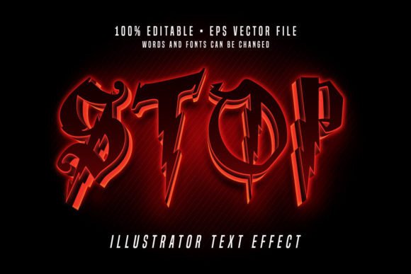 Download Stop 3D Illustrator Text Effect Font - Text effect font Collection