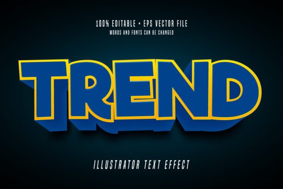 Download Trend 3D Illustrator Text Effect Font - Text effect font Collection