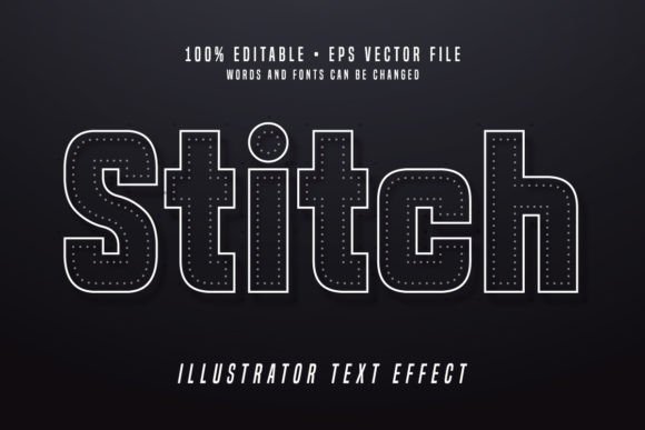 Download Stich 3D Illustrator Text Effect Font - Text effect font Collection